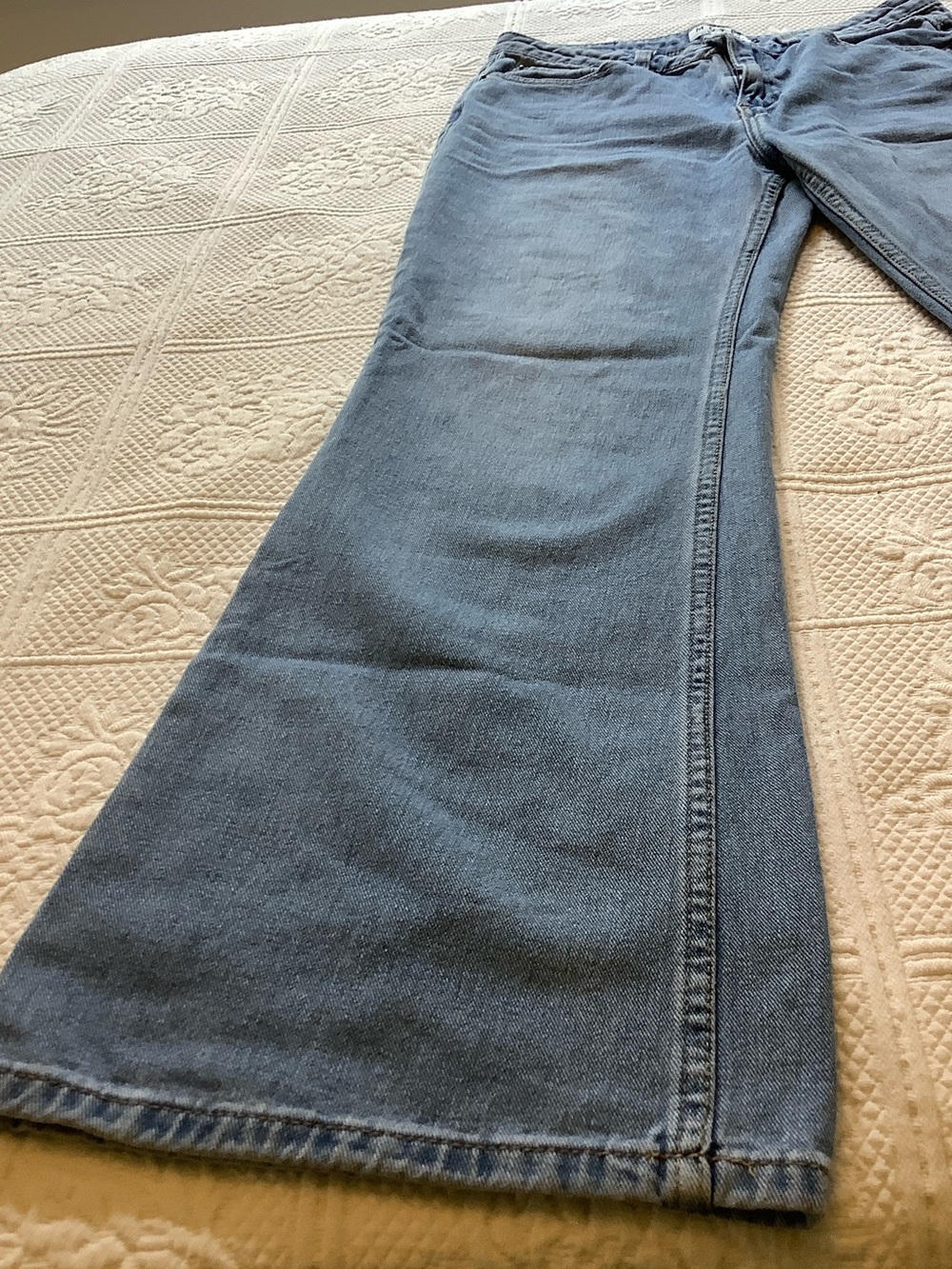 Motel Rocks Light Blue Straight Leg Jeans - Picture 6 of 13